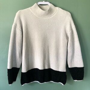 Cynthia Rowley 2 tone funnel neck sweater